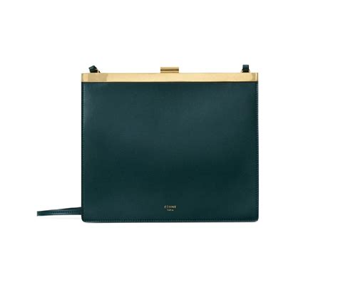 celine mini clasp green|Céline Pre.